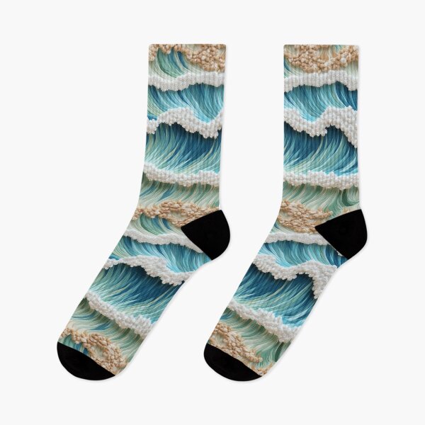 Item preview, Embroidered Sea Waves Pattern #2 designed and sold by NatureSight.