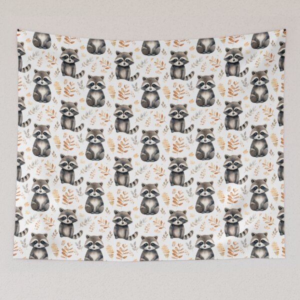 Aperçu de l'œuvre Mysterious Nocturne: Unveiling the Enigmatic Charms of the Raccoon créée et vendue par qoodesignstudio.