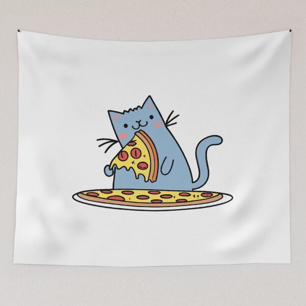 Item preview, Cute Cat Eating Pizza designed and sold by SpiritSigns.