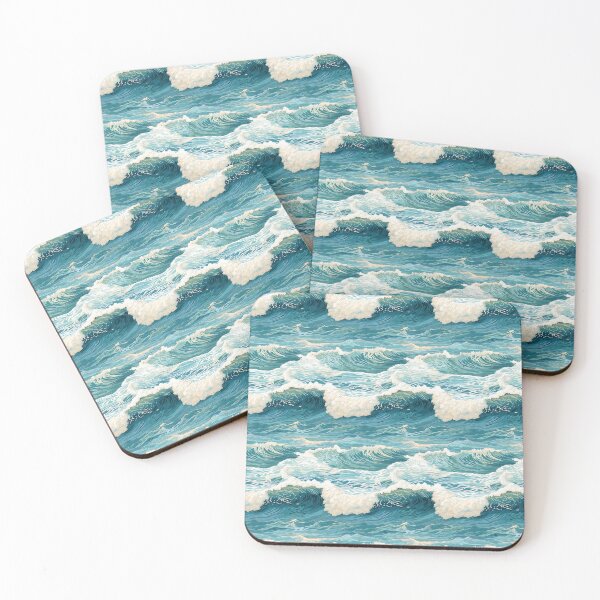 Item preview, Embroidered Sea Waves Pattern #3 designed and sold by NatureSight.