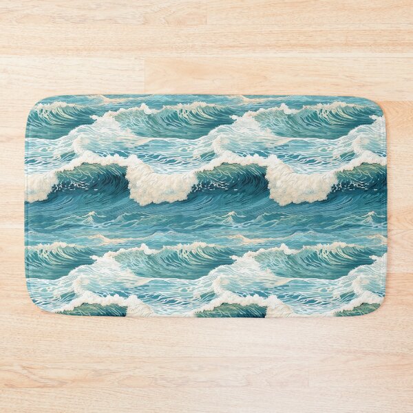 Item preview, Embroidered Sea Waves Pattern #3 designed and sold by NatureSight.