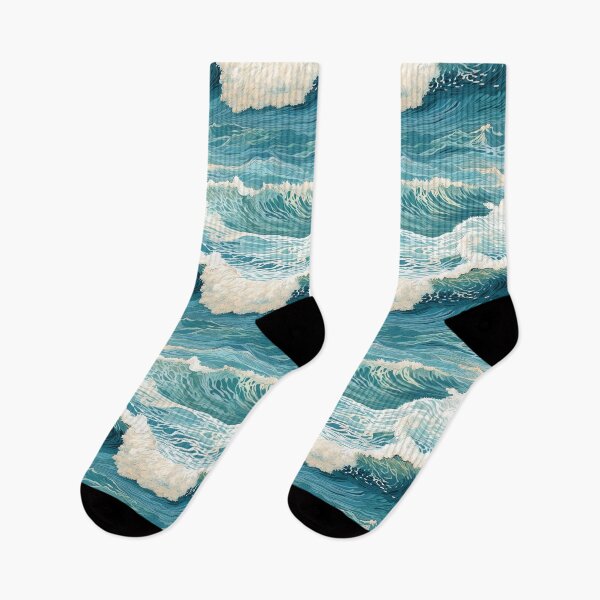 Item preview, Embroidered Sea Waves Pattern #3 designed and sold by NatureSight.