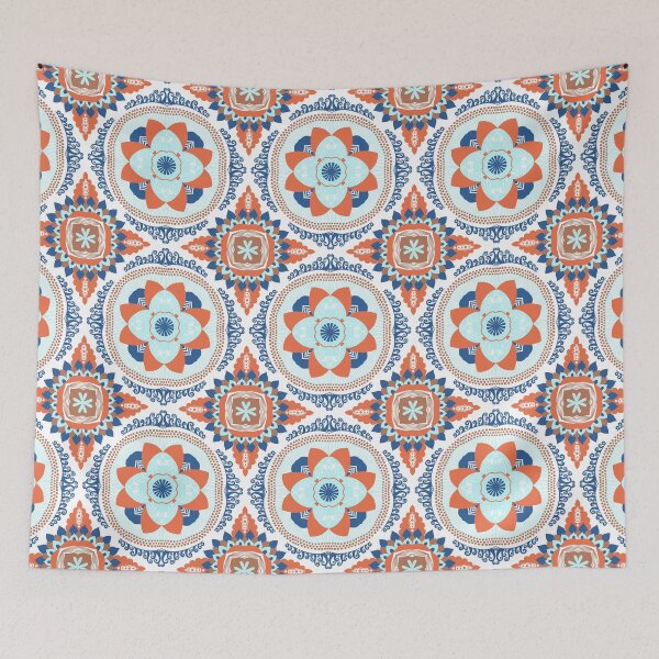 Item preview, Orange Blue Tile designed and sold by Moonlace.
