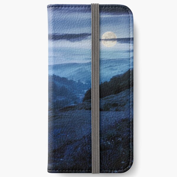 rural valley with forested hills at night iPhone Wallet