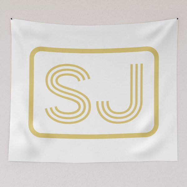 Item preview, SJ Initials Gold Geometric Letters designed and sold by Jeallan Designs.
