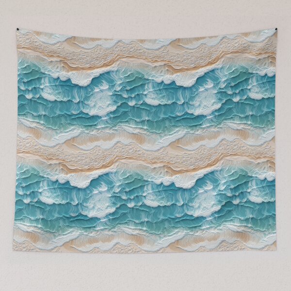 Item preview, Embroidered Sea Waves Pattern #4 designed and sold by NatureSight.