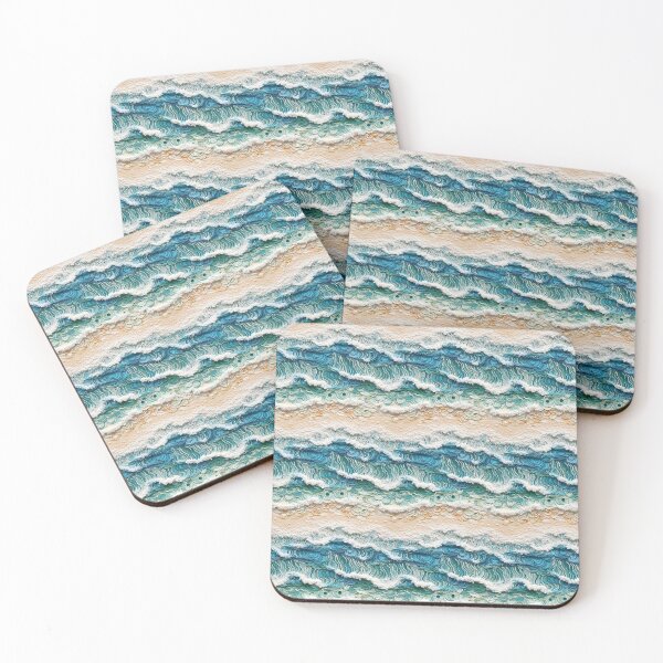 Item preview, Embroidered Sea Waves Pattern #5 designed and sold by NatureSight.