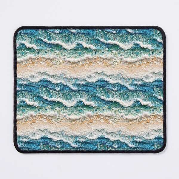 Item preview, Embroidered Sea Waves Pattern #5 designed and sold by NatureSight.