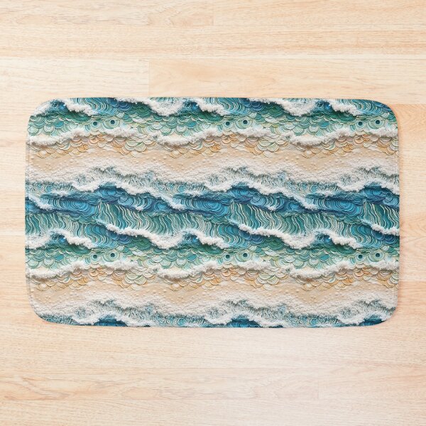 Item preview, Embroidered Sea Waves Pattern #5 designed and sold by NatureSight.