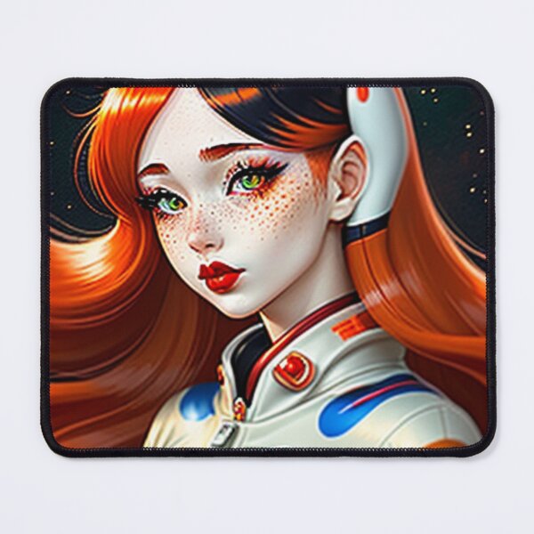 Item preview, Retro Redhead Astronaut Redheaded Anime Girl Space Spacesuit  designed and sold by CoffeeIsATrip.