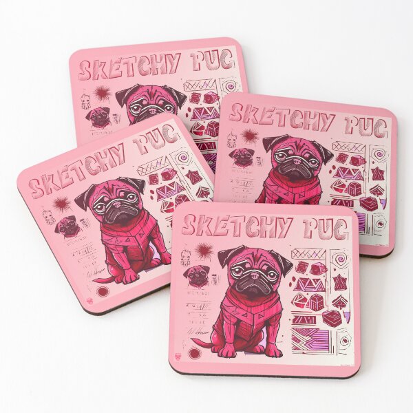 Artikelvorschau, Mops-Skizzenbuch 3 ROSA entworfen und verkauft von RedBluffTraders.