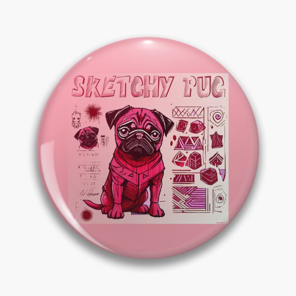 Item preview, Cuaderno de bocetos Pug 3 ROSA designed and sold by RedBluffTraders.