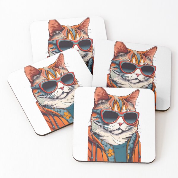 Item preview, Gangster cat wear sunglasses designed and sold by KorArtStudio.