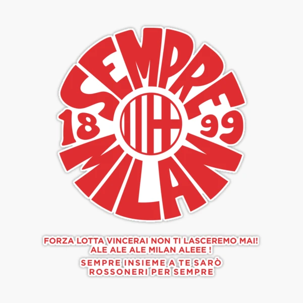 Sempre Milan - 02 Sticker for Sale by RB1899