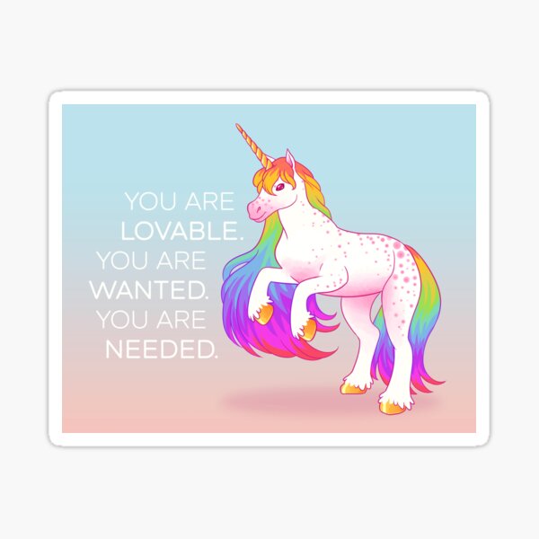 Item preview, "You Are Lovable" Rainbow Unicorn designed and sold by thelatestkate.