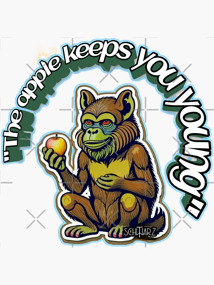 Monkey Lui the Apple King Sticker by TheBear25