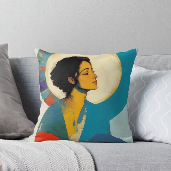 Item preview, Woman with a halo of positive energy in vibrant colours painting designed and sold by Meena-tta.