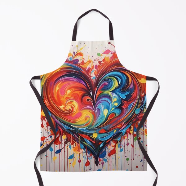Item preview, colorful abstract swirling painted heart designed and sold by dcrc.