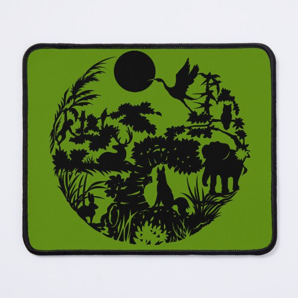 Item preview, Silhouette illustration black color fills the tropical jungle in a circle shape designed and sold by Satakorn.