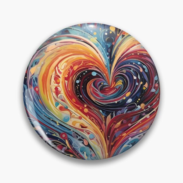 Item preview, colorful abstract swirling painted heart designed and sold by dcrc.