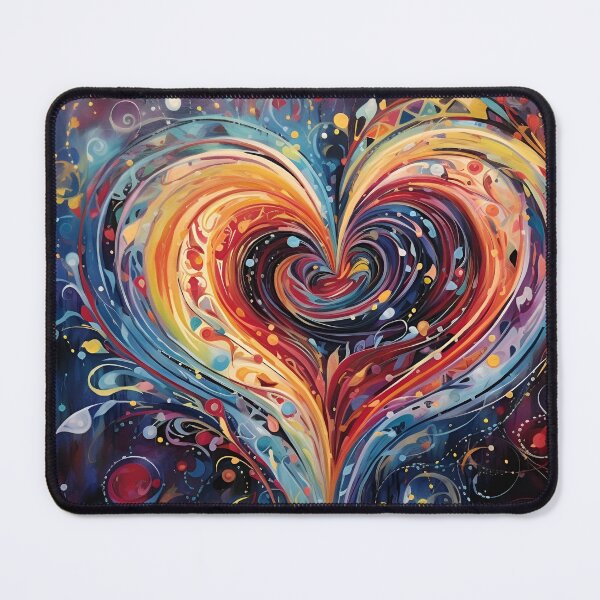 Item preview, colorful abstract swirling painted heart designed and sold by dcrc.