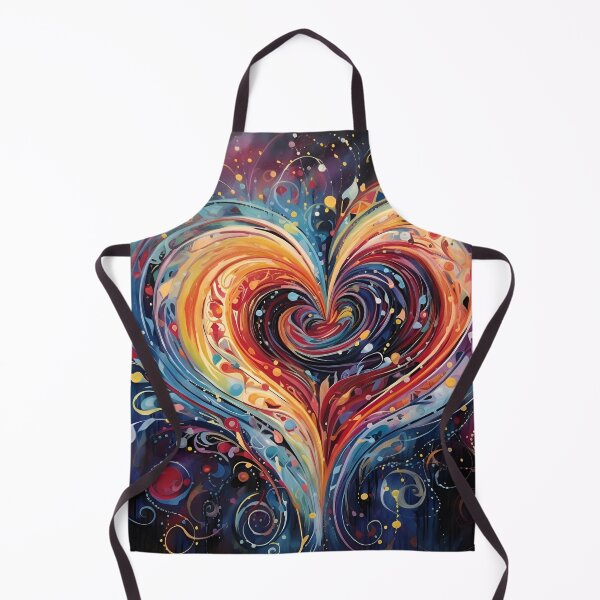 Item preview, colorful abstract swirling painted heart designed and sold by dcrc.