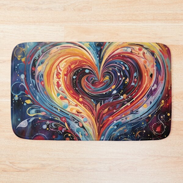 Item preview, colorful abstract swirling painted heart designed and sold by dcrc.