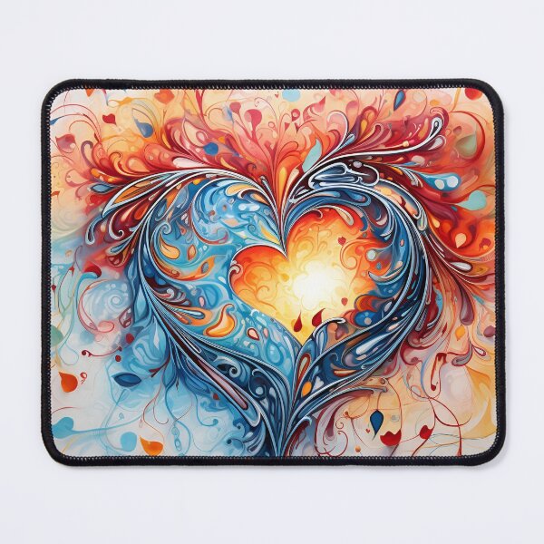 Item preview, colorful abstract swirling painted heart designed and sold by dcrc.