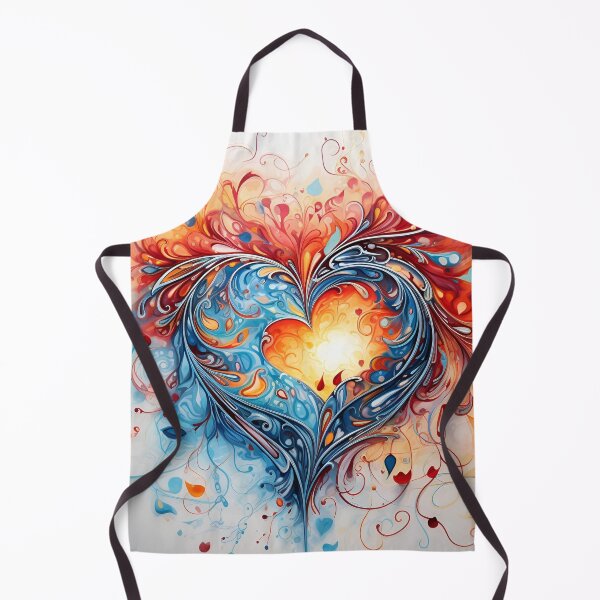Item preview, colorful abstract swirling painted heart designed and sold by dcrc.