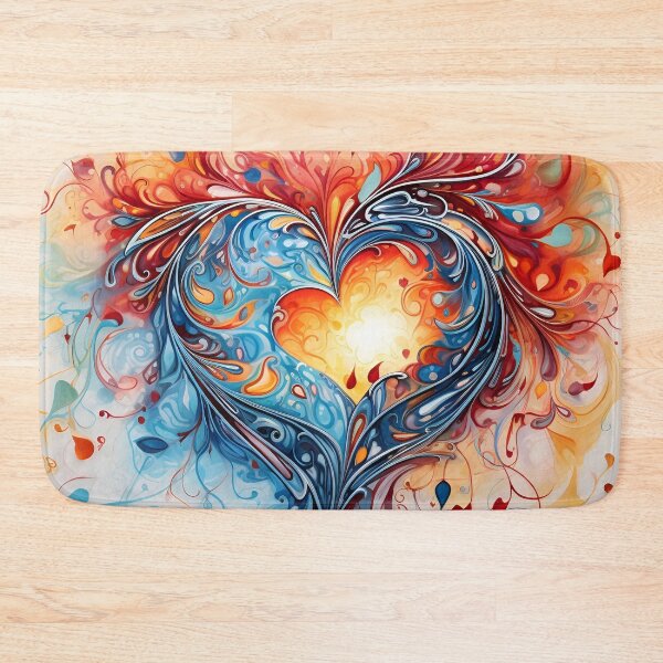 Item preview, colorful abstract swirling painted heart designed and sold by dcrc.