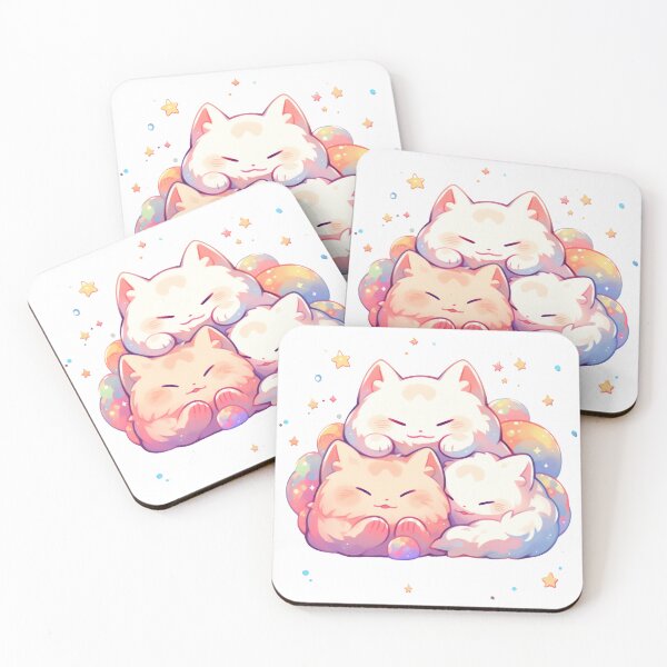 Item preview, Cute Kawaii Space Cats Sleeping designed and sold by CozyKawaiiArt.