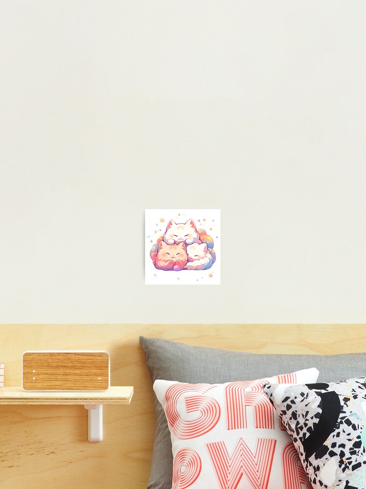 Cute Kawaii Cup of Cocoa with Marshmallow Cats Poster for Sale by  CozyKawaiiArt