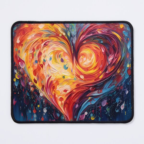 Item preview, colorful abstract swirling painted heart designed and sold by dcrc.