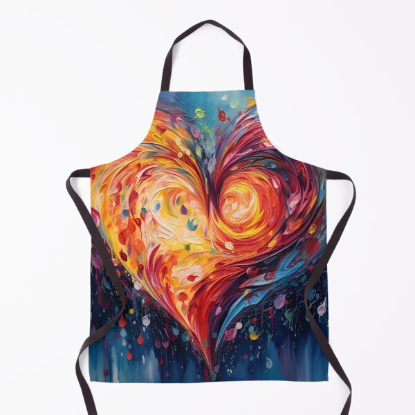 Item preview, colorful abstract swirling painted heart designed and sold by dcrc.