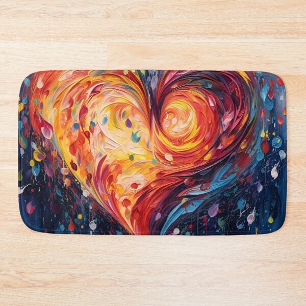 Item preview, colorful abstract swirling painted heart designed and sold by dcrc.