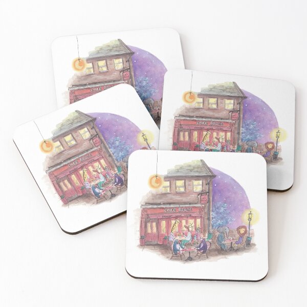 Item preview, Penguins and animals dining under the stars at Cafe Rouge. designed and sold by PenguinGirl-Art.