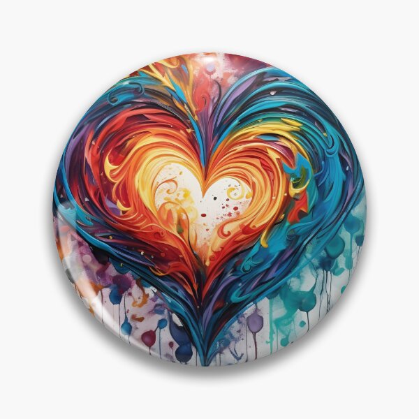 Item preview, Colorful abstract swirling painted heart designed and sold by dcrc.