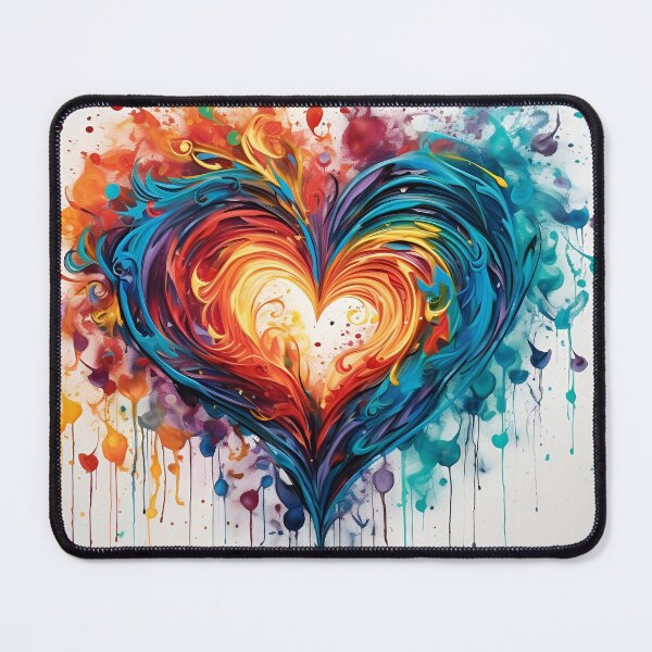Item preview, Colorful abstract swirling painted heart designed and sold by dcrc.