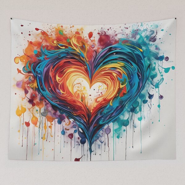 Item preview, Colorful abstract swirling painted heart designed and sold by dcrc.