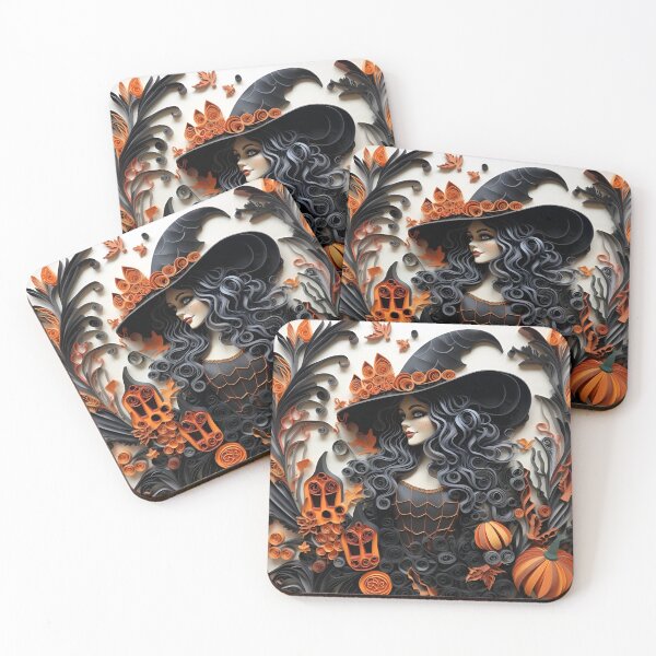Item preview, paper quilling halloween witch art designed and sold by dcrc.