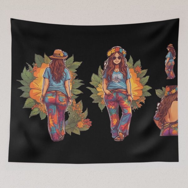 Item preview, Hippie Girl with Thick Thighs Saves Lives Sticker Slap designed and sold by wojysmokes.