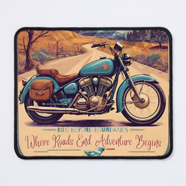 Item preview, Vintage Motorcycle Poster: Ride Beyond Boundaries designed and sold by Ceemko's Vintage Corner.
