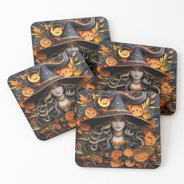 Item preview, paper quilling halloween witch art designed and sold by dcrc.
