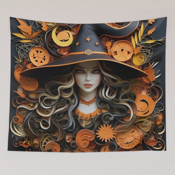 Item preview, paper quilling halloween witch art designed and sold by dcrc.
