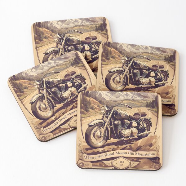 Item preview, Vintage Motorcycle Adventure Poster: Chase the Horizon designed and sold by Ceemko's Vintage Corner.