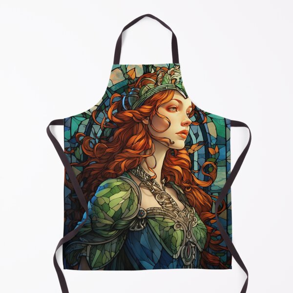 Item preview, Elven Queen Stained Glass Art Nouveau Style designed and sold by ArtNouveauChic.