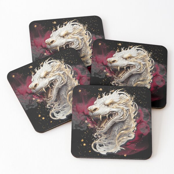 Artikelvorschau, Asiatischer Drache mit Gold-, Weiß- und Silberdetails entworfen und verkauft von Vindbult.
