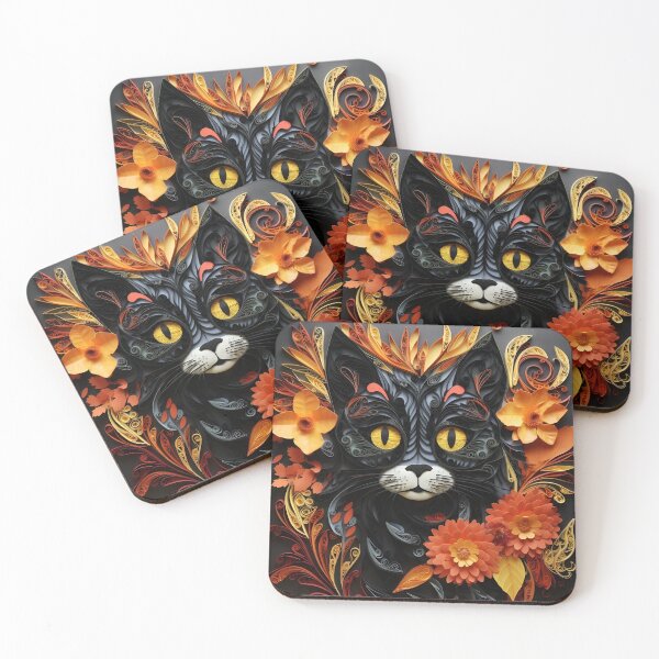 Item preview, paper quilling halloween black cat designed and sold by dcrc.