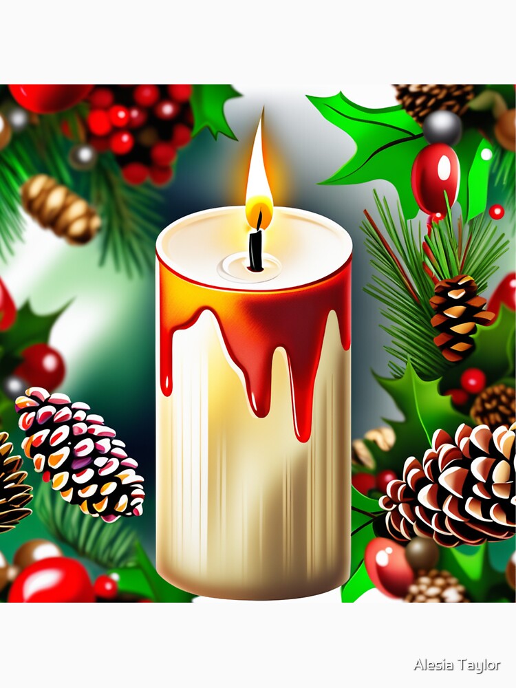 Disover Decorative Christmas Holiday Season Candles Holly  6  T-Shirt