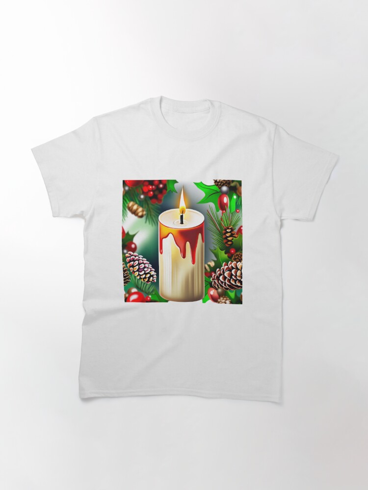 Discover Decorative Christmas Holiday Season Candles Holly  6  T-Shirt